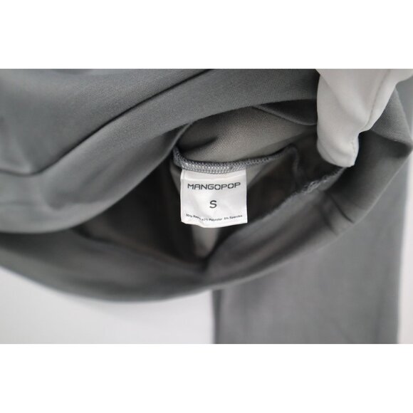 MangoPop Women's Quarter Zip Pullover Sweatshirt Kangaroo Pocket Ribbed Cuffs S - Picture 2 of 10